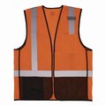 Ergodyne GloWear 8210Z Hi-Vis Class 2 Mesh Vest, 4X-Large to 5X-Large, Orange 23029